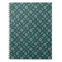 cuaderno floral púrpura y verde