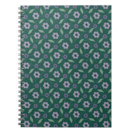 cuaderno floral púrpura y verde