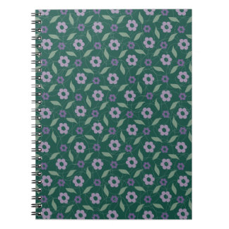 cuaderno floral púrpura y verde