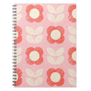 Cuaderno Floral retro con estilo escandinavo sin soldadura