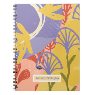 Cuaderno Floral retro moderna Resumen personalizado