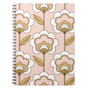 Cuaderno Floral retro: patrón vintage sin soldadura.