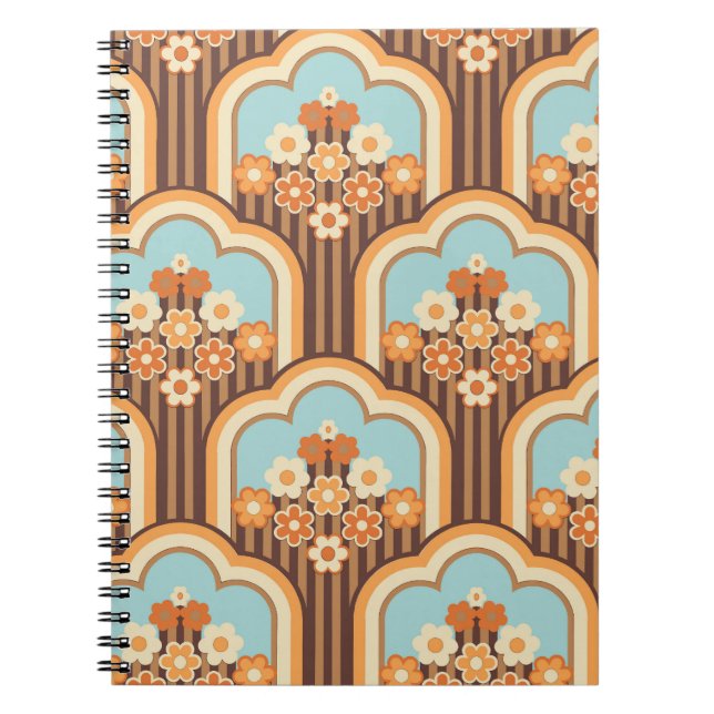 Cuaderno Floral Retro: Resurgimiento del fondo de escritori (Frente)