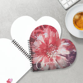 Cuaderno Floral roja personalizada