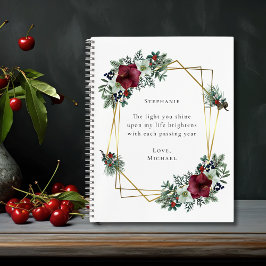 Cuaderno Floral romántica cita Navidades de Borgoña