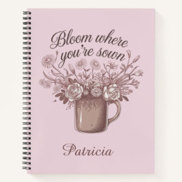 Cuaderno Floral rosa con motivos elegantes