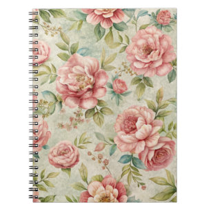 Cuaderno Floral rosa de inspiración bonito