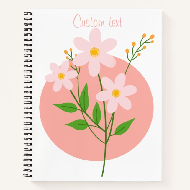 Cuaderno Floral rosa Minimalista (Anverso)