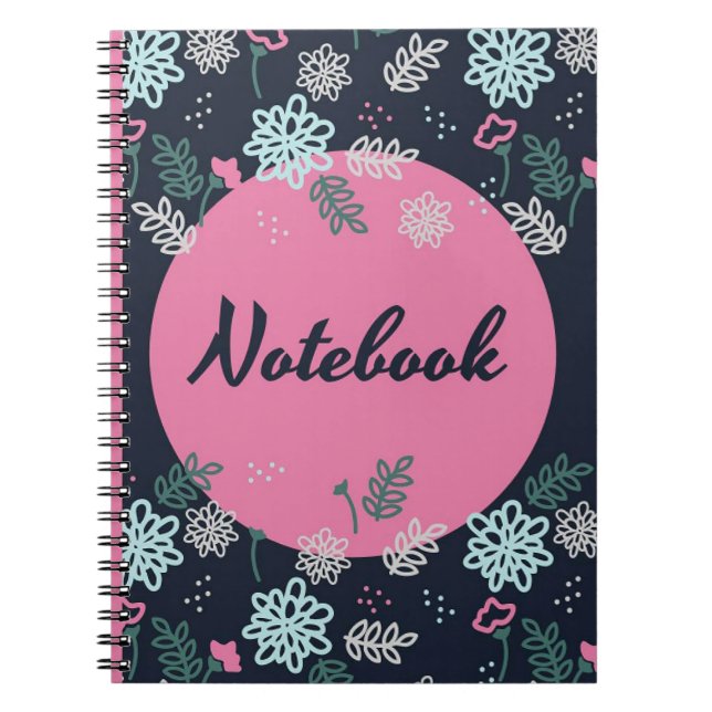 Cuaderno Floral rosa y marina (Frente)