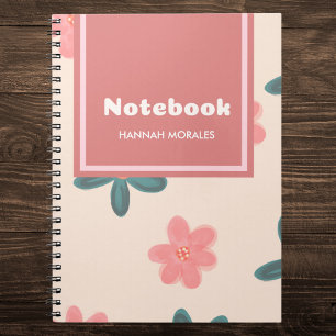 Cuaderno Floral rosa y pastel personalizada