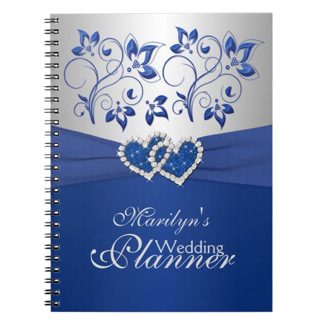 Cuaderno floral Royal Blue, Silver (Frente)