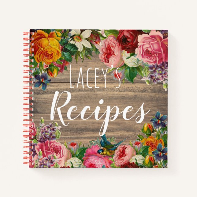 Cuaderno Floral Rustica personalizada (Anverso)