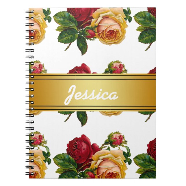 Cuaderno Floral rústica vintage personalizada (Frente)
