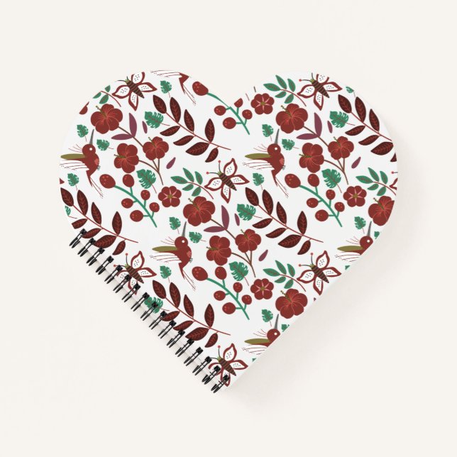 Cuaderno Floral seamless pattern birds and butterflies (Anverso)