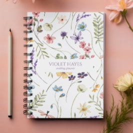 Cuaderno Floral Silvestre Elegante Personalizado