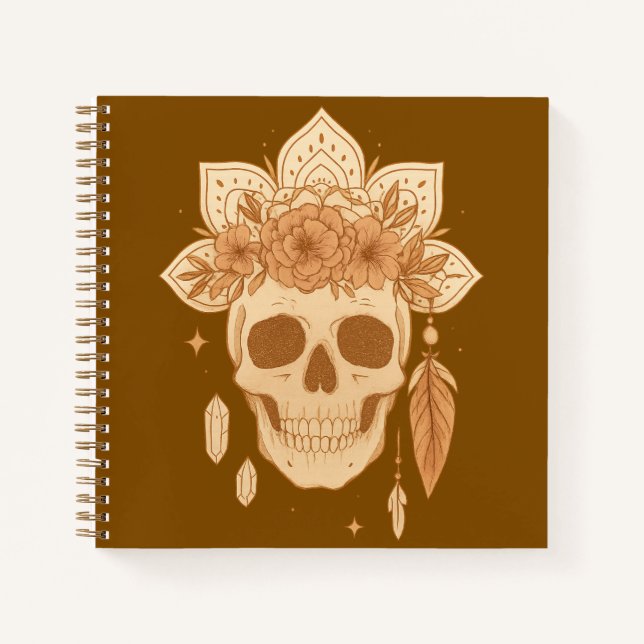 Cuaderno Floral Skull Halloween Boho (Anverso)