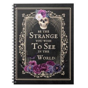 Cuaderno Floral Skull Vintage Border Funny Cita Halloween