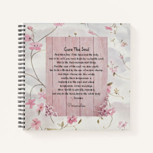 Cuaderno Floral Socrates Soul Health Wisdom Quote Journal