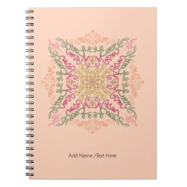 Cuaderno Floral Soft peach kaleidoscopic Script Best Mom 