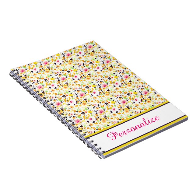 Cuaderno Floral suave de primavera personalizada (Lado Derecho)