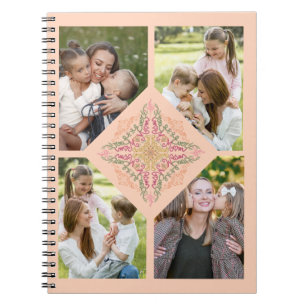 Cuaderno Floral Suave melocotón caleidoscópico Escritura Me
