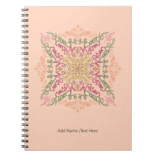 Cuaderno Floral Suave melocotón caleidoscópico Escritura Me