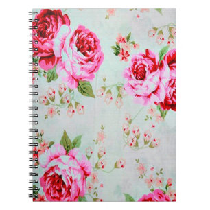 Cuaderno Floral subió elegante del rosa de cabaña del