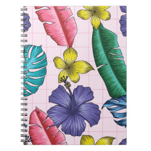Cuaderno Floral tropical: patrón de hojas sin soldadura