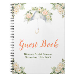 Cuaderno Floral Umbrella Bridal Shower Guest Book