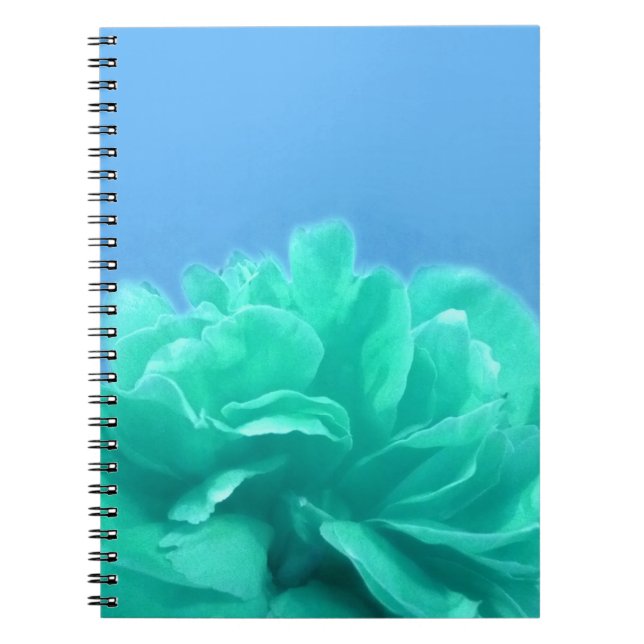 Cuaderno Floral verde azul colorida (Frente)
