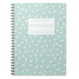 Cuaderno Floral Verde azulada ligera