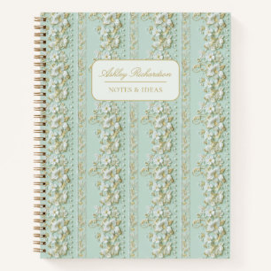 Cuaderno Floral Verde Personalizado