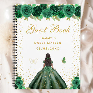 Cuaderno Floral verde piel oscura Princesa Dulce Dieciséis