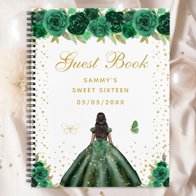 Cuaderno Floral verde piel oscura Princesa Dulce Dieciséis (Subido por el creador)