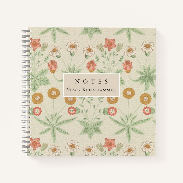 Cuaderno Floral virgen personalizada William Morris (Anverso)
