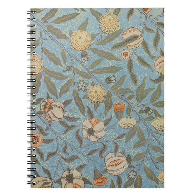 Cuaderno Floral virgen William Morris Floral Azul Fruta (Frente)