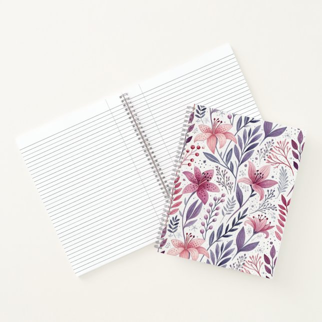 Cuaderno Floral Watercolor Lilies Pink (Interior)