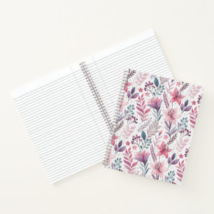 Cuaderno Floral Watercolor Lilies Pink