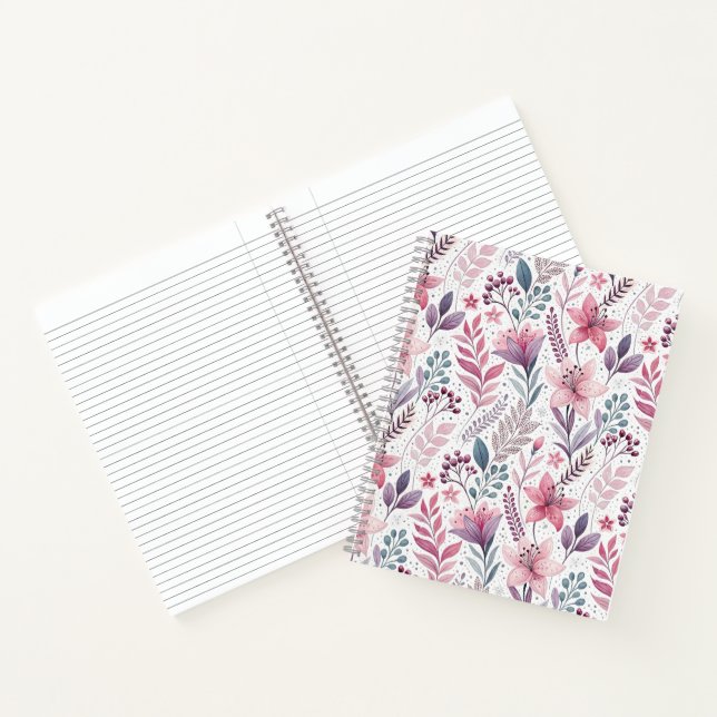 Cuaderno Floral Watercolor Lilies Pink (Interior)