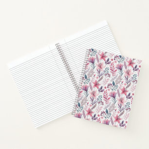 Cuaderno Floral Watercolor Lilies Pink