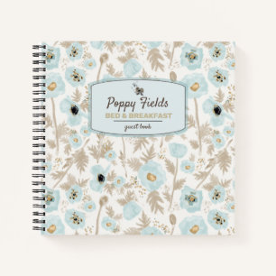 Cuaderno Floral Watercolor Poppies Rental Guest Book