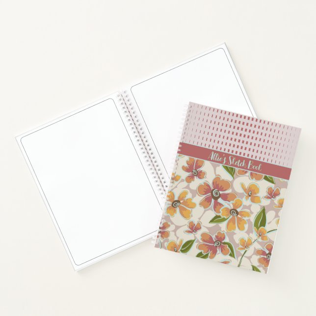 Cuaderno Floral y chequera tropical monogramada (Interior)