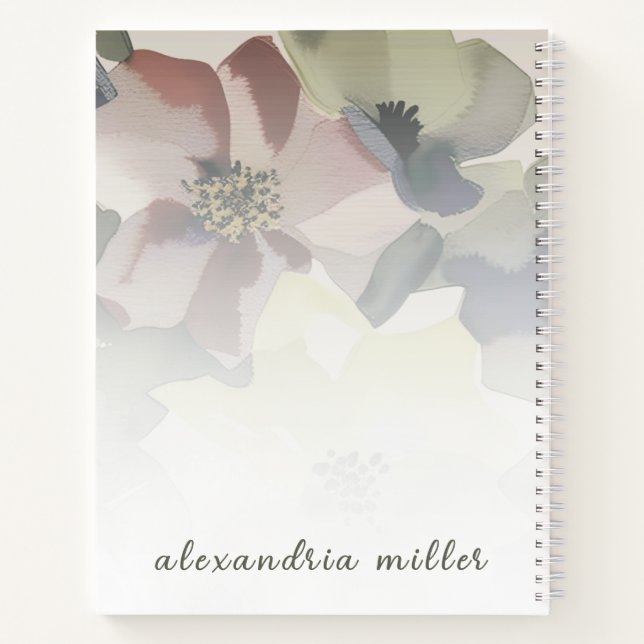 Cuaderno Floral y vegetación de acuarela de mano izquierda (Reverso)