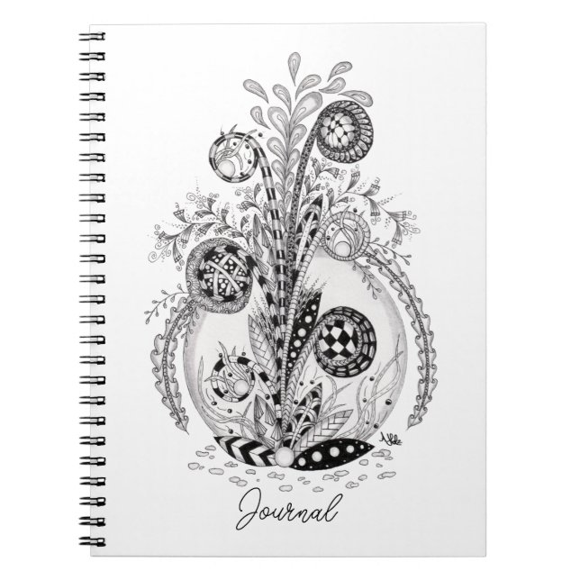 Cuaderno Florale Pflanze im Tangle Design -  (Frente)
