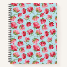 Florales de Acuarela Rojo Carmesín Lanzados Lunare