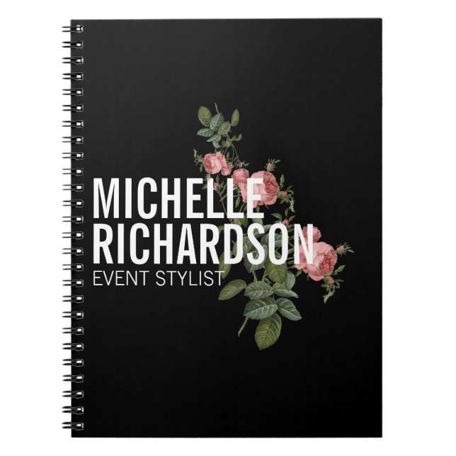 Cuaderno Florales de época Negrita Texto en negrita sobre n (Frente)