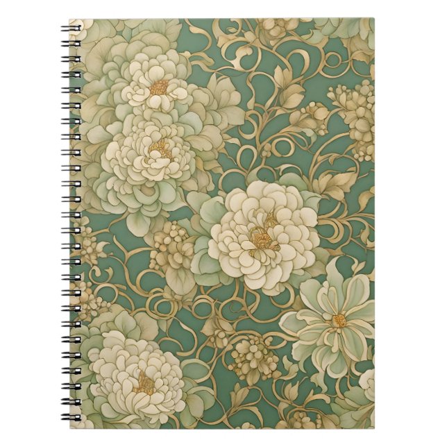Cuaderno Florales nostálgicos en hues de época (Frente)