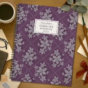 Cuaderno Florales oscuros morados temperamentales vintage p