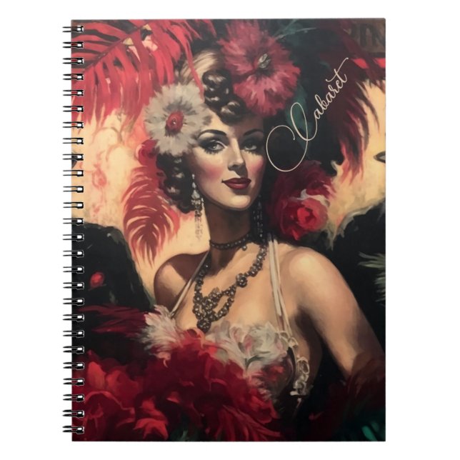Cuaderno Florales rojos y plumas (Frente)