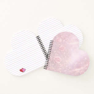 Cuaderno Florales rosa rubor y gris perla arte de IA
